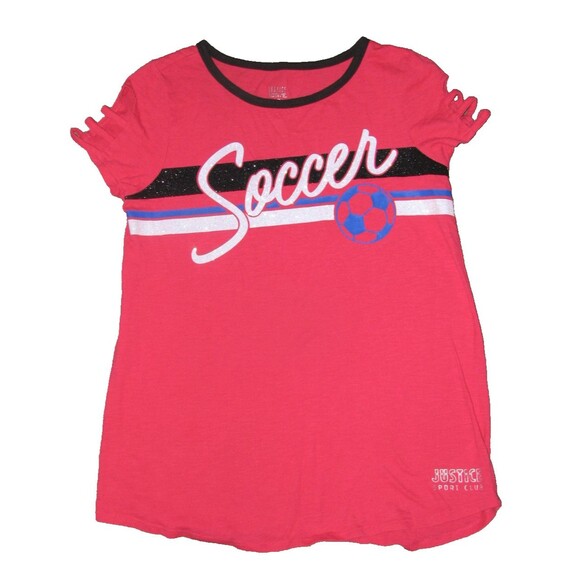 Justice Active Red T-shirt Soccer Girls Size 14-16 - Picture 1 of 5